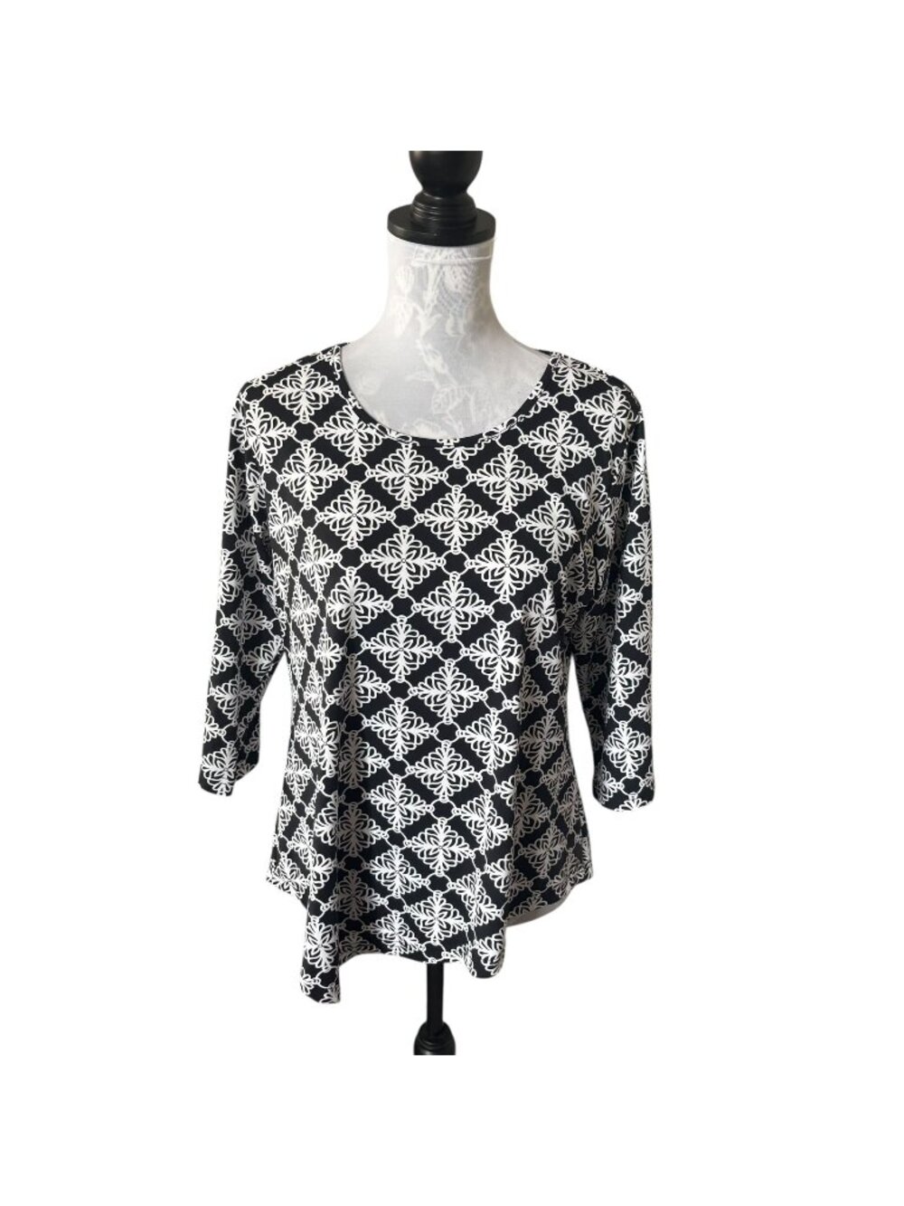 Lulu-B Womens Black Long Sleeve UPF 50+ Top Golf Asymmetrical Medium